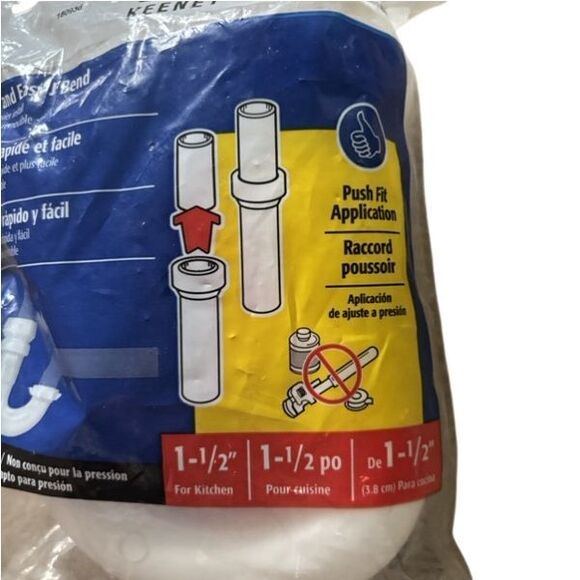 Keeney 1-1/2” Plastic Kitchen Sink J Bend Model 10400QLK *New* - Picture 2 of 5